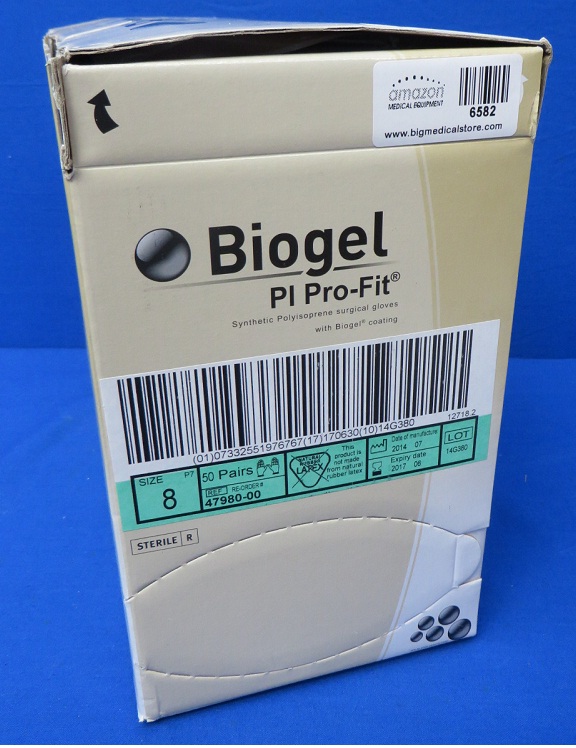 New Biogel 4798000 PI Pro Fit Synthetic Polyisoprene Surgical Gloves