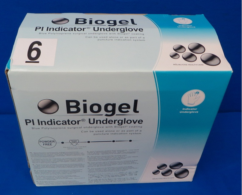 New Biogel 4166002 50 Pairs Blue Polyisoprene Surgical Undergloves, Size 6