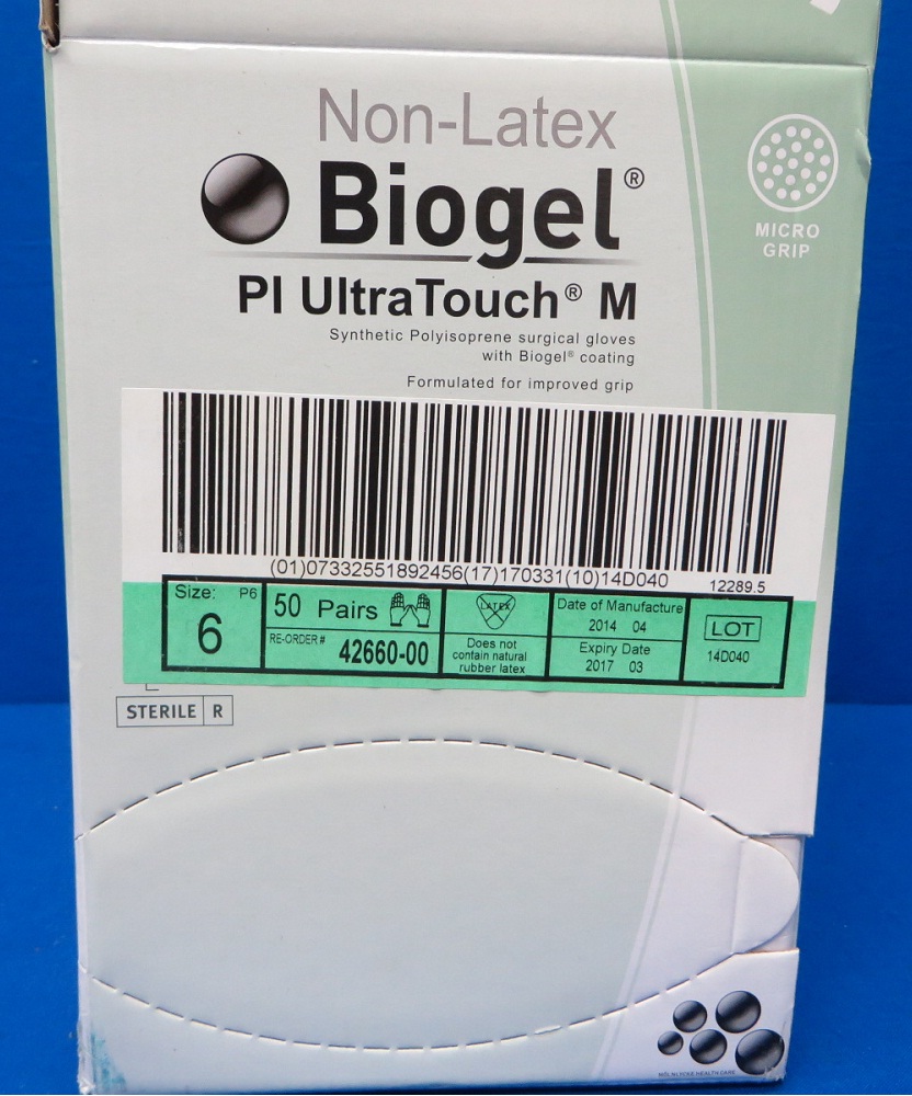 New PI Ultratouch M, Biogel 4266000 50 Pairs Synthetic Polyisoprene