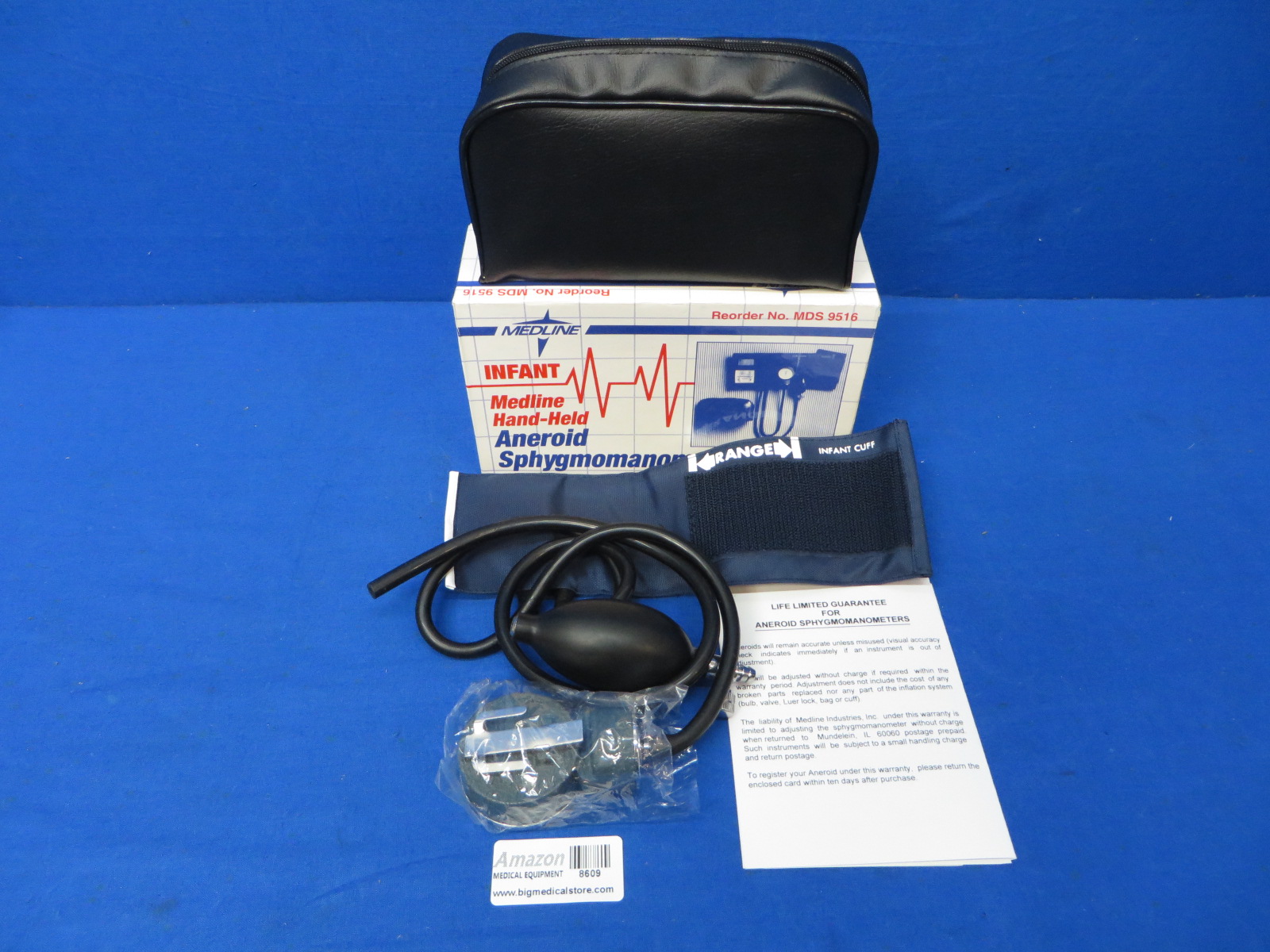 Medline MDS9516 HandHeld Aneroid Sphygmomanometer In Case and Box, 90