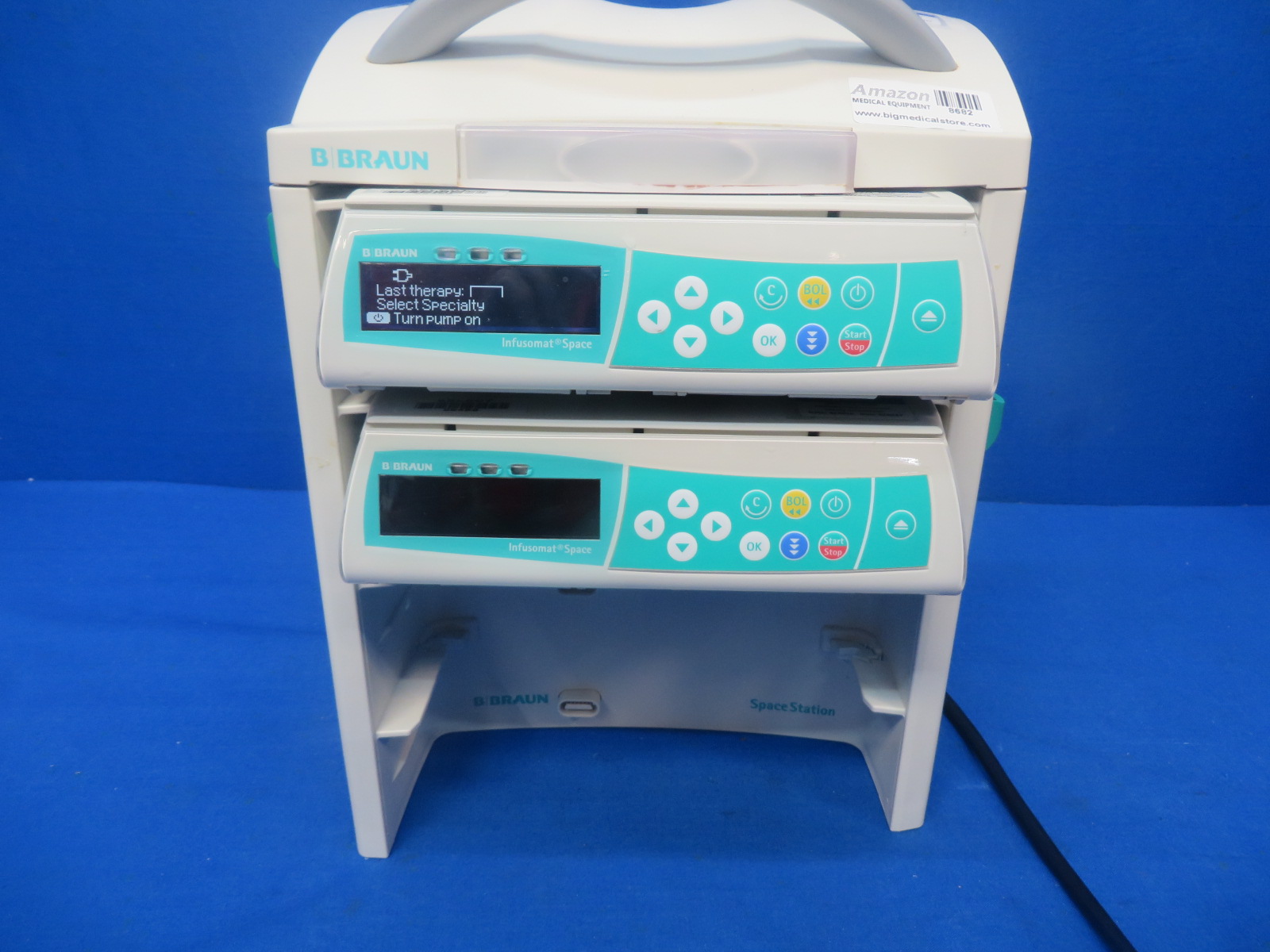 B Braun Spacestation Infusion Docking Station, 2 Space Infusomat Pumps