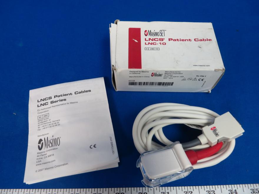 Masimo LNCS LNC-10 Spo2 Extension Patient Cable, 90 Day Warranty