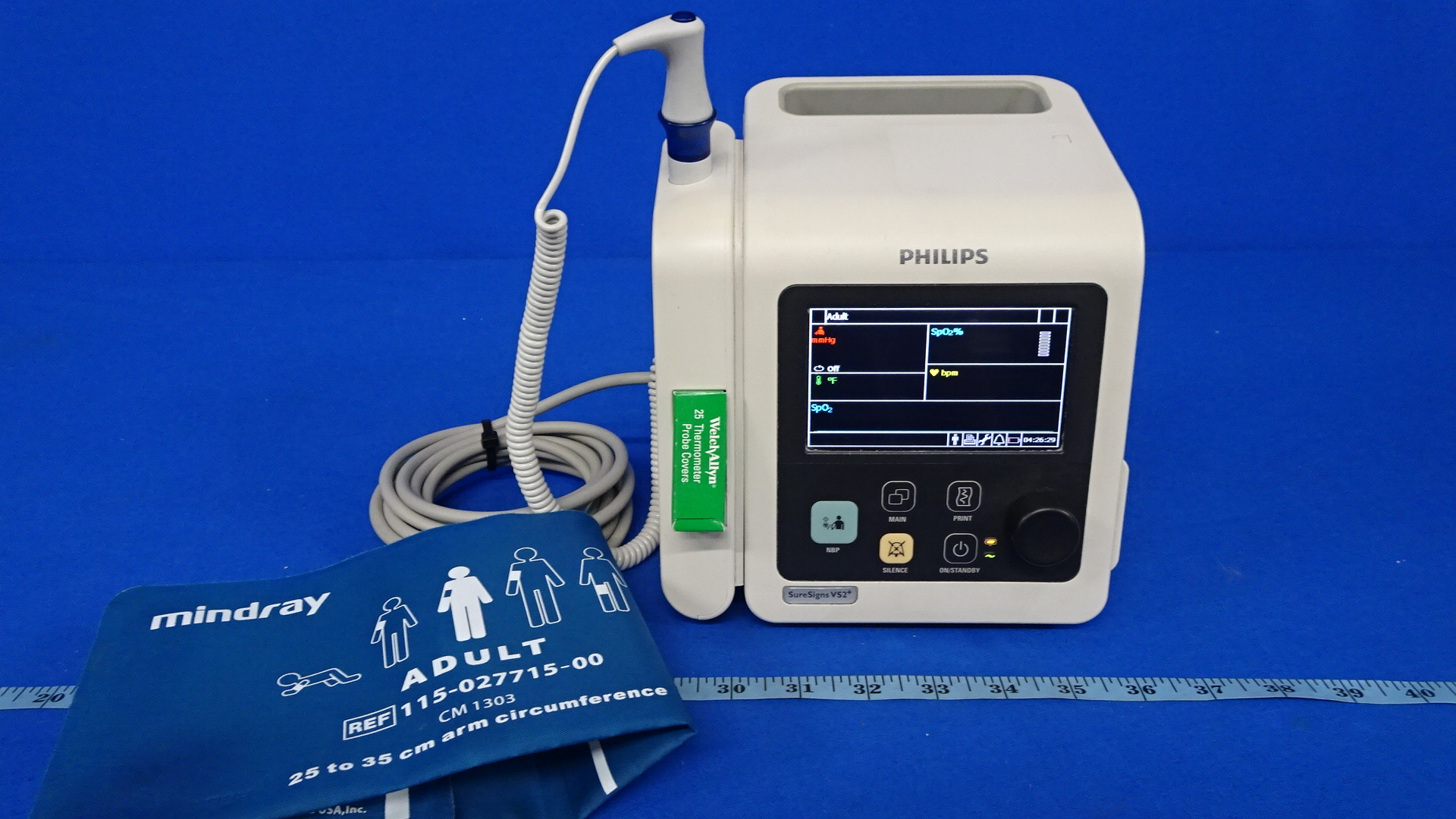 Philips Sure Signs VS2+ Patient Monitor with Oral Probe and Adult Blood